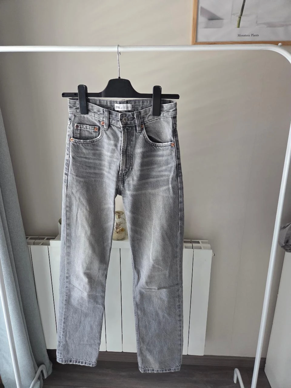 Rechte jeans Zara grijs uitgewassen \ maat 34 \ trendy denim \ zeer goede staat – photo 3